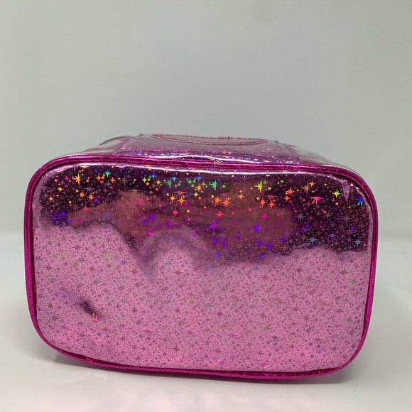 Under One Sky Mia Cat Face Print Train Case in Pink Sparkle - Picture 7 of 8